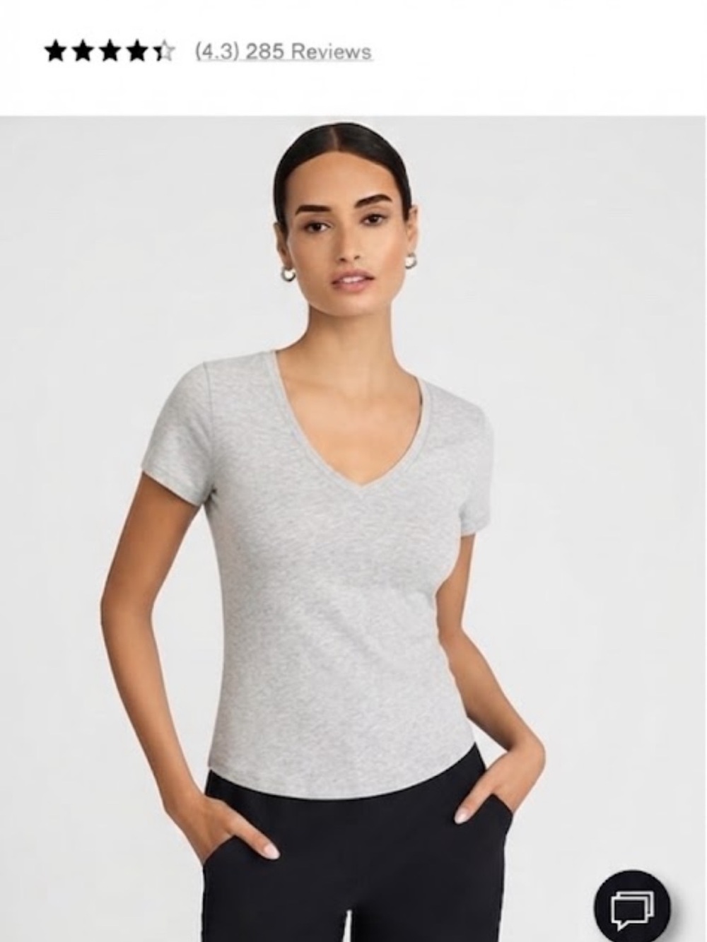 Express Heather Gray V-Neck Short Sleeve Tee
